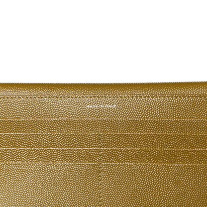 Saint Laurent Grain De Poudre Monogram Uptown Wallet Olive 7 of 11