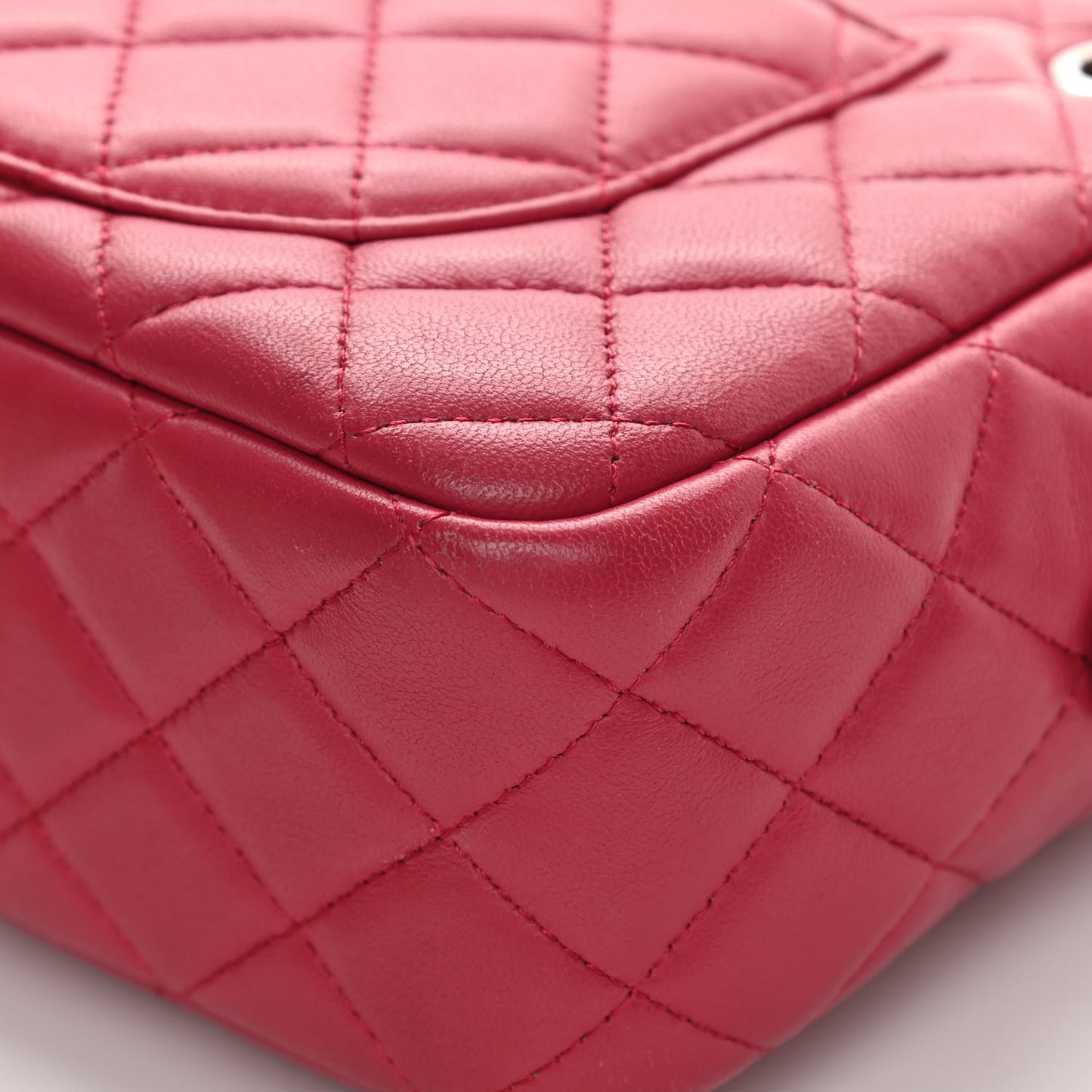 Lambskin Quilted Camera Case Pink