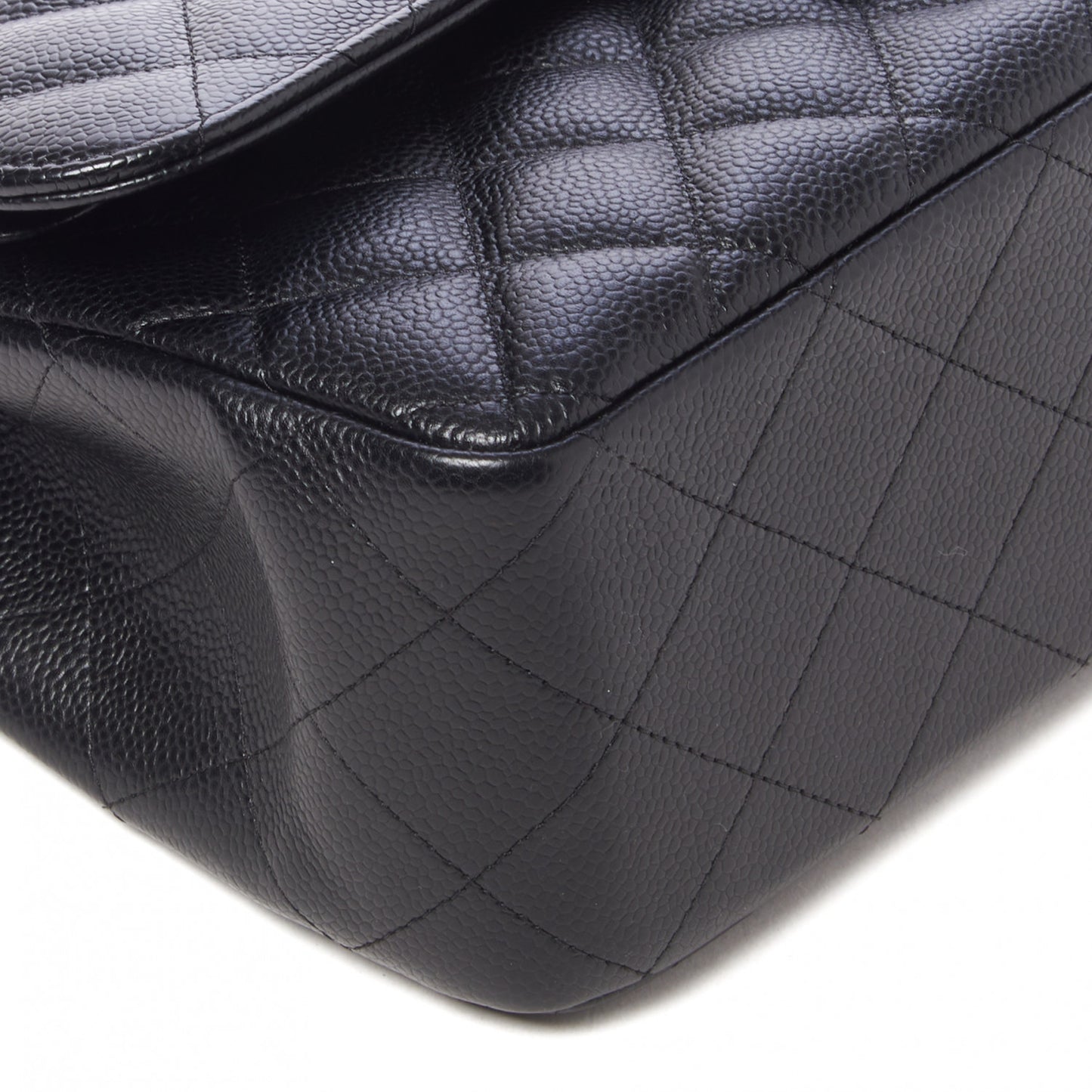Caviar Quilted Jumbo Double Flap Black