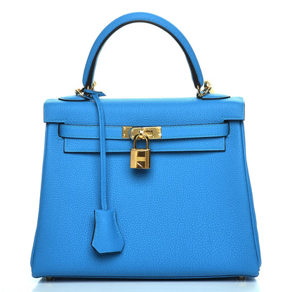 Hermes Togo Kelly Retourne 25 Bleu Zanzibar 1 of 30
