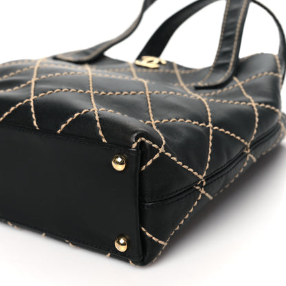 Chanel Calfskin Stitch Small Surpique Tote Black 10 of 10