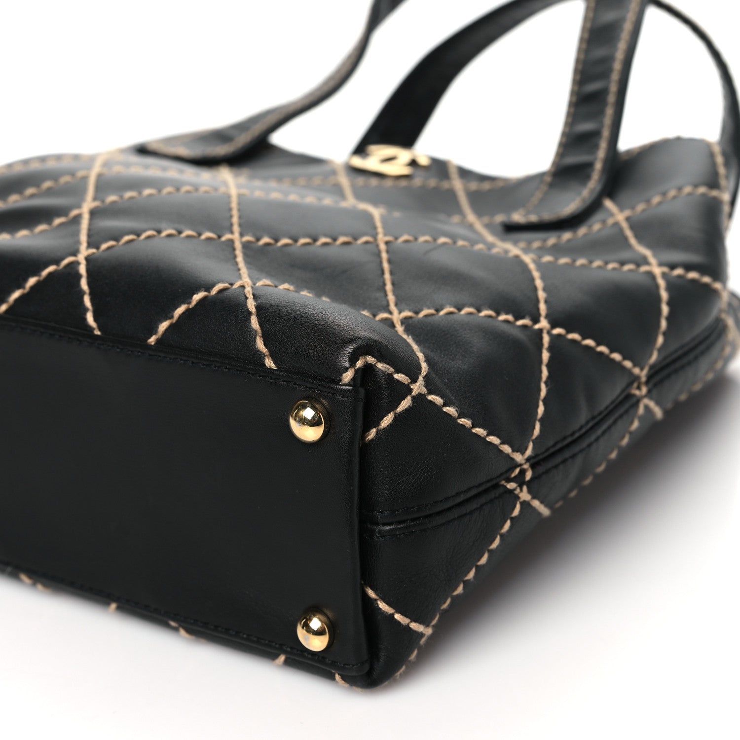 Chanel Calfskin Stitch Small Surpique Tote Black 1806151