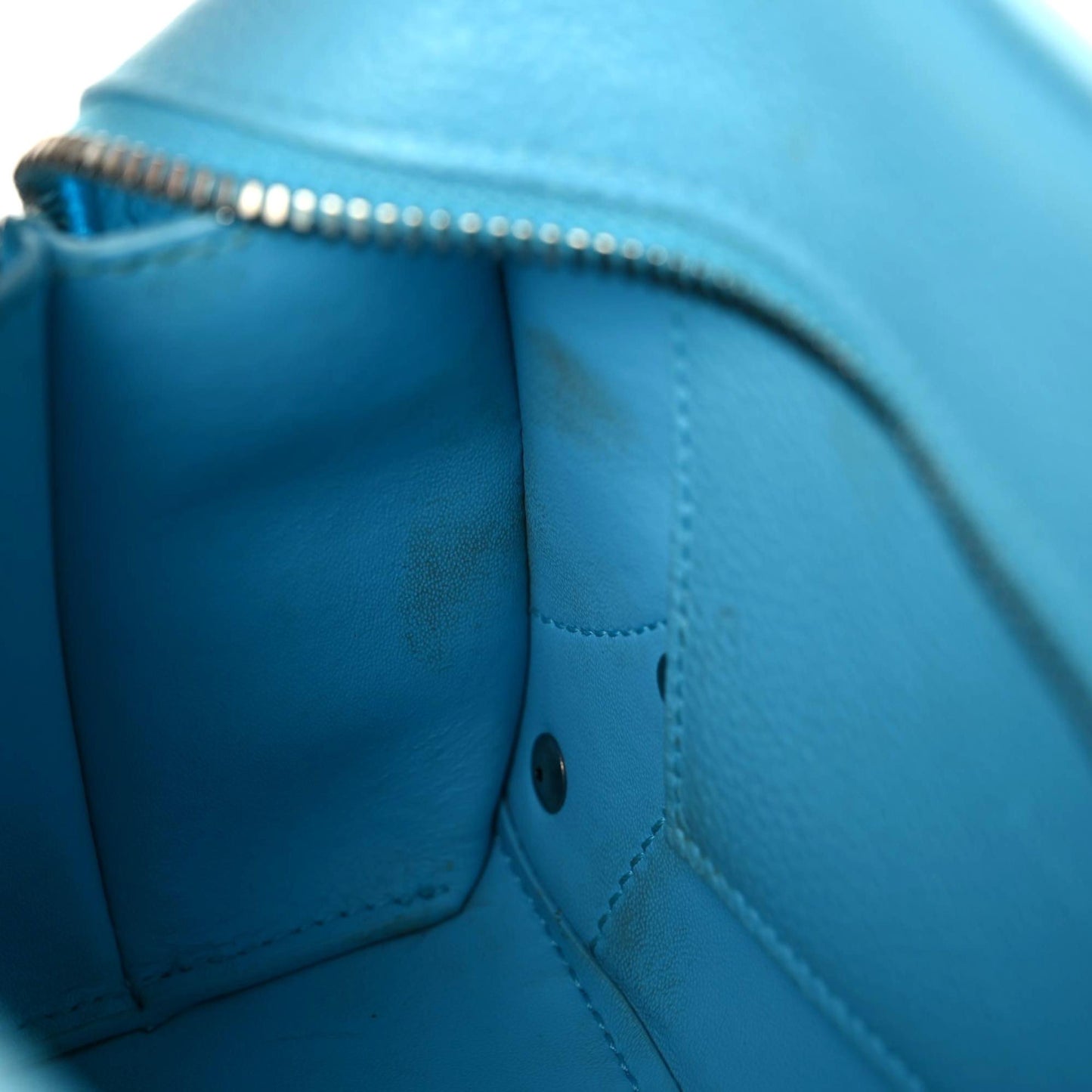 Grained Calfskin Neo Classic Silver Hardware Mini City Azur