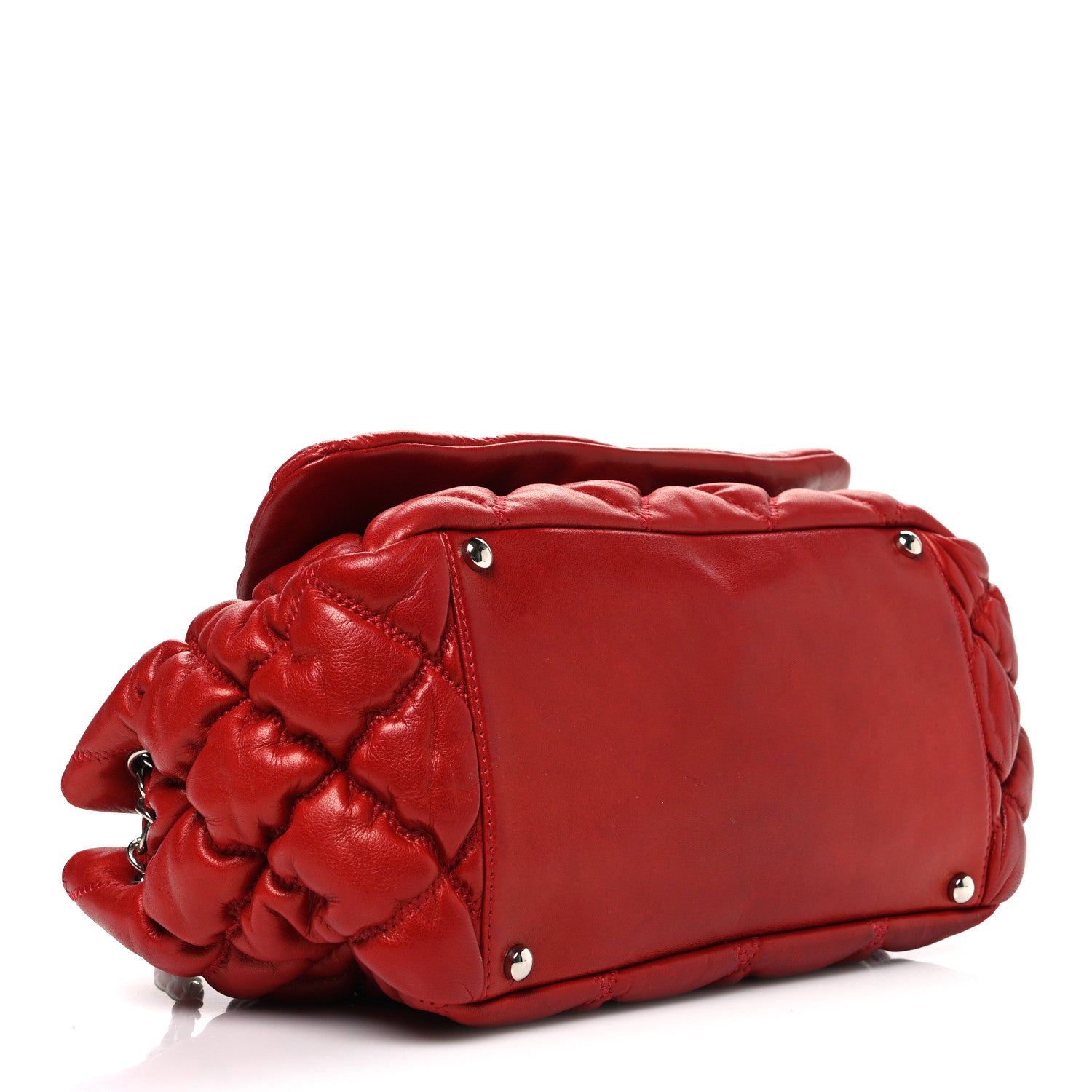 Chanel Calfskin Bubble Quilt Accordion Flap Red 4 of 10