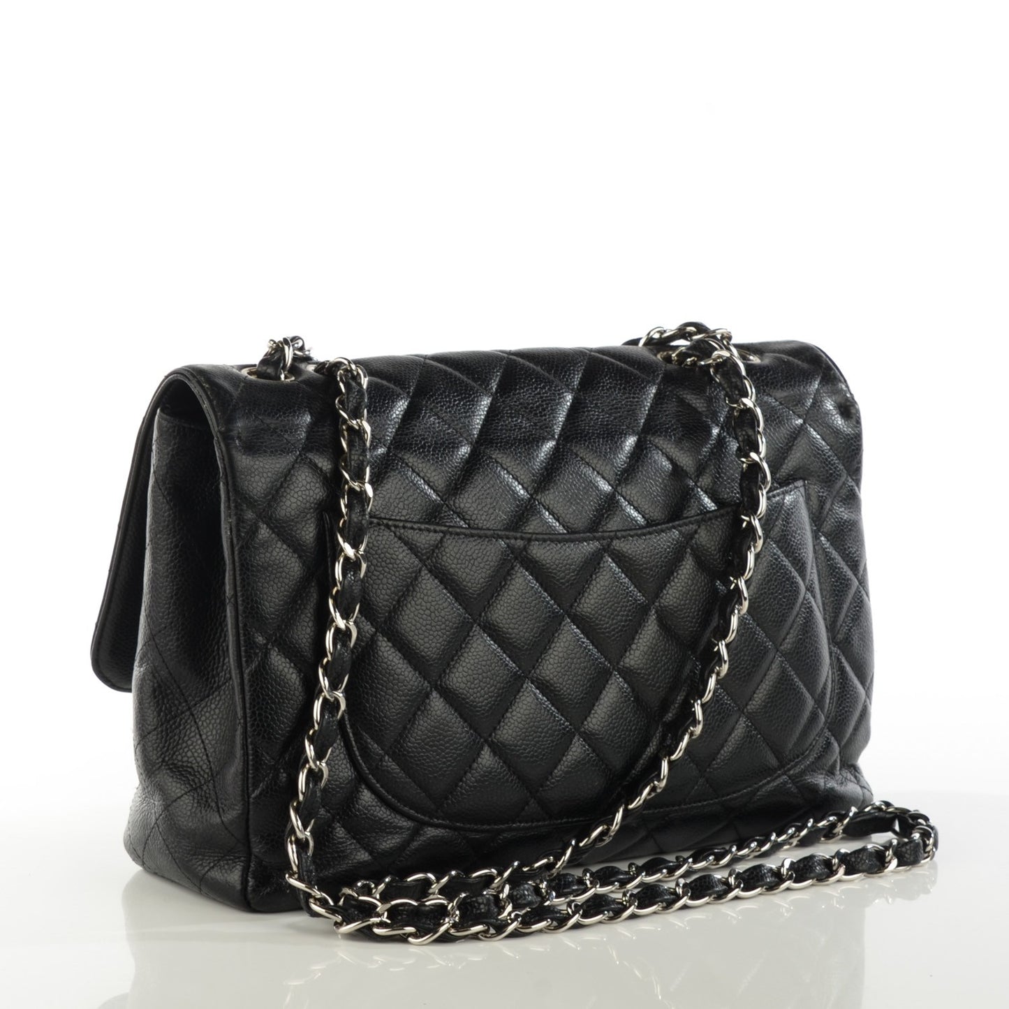 Caviar Quilted Jumbo Single Flap Black