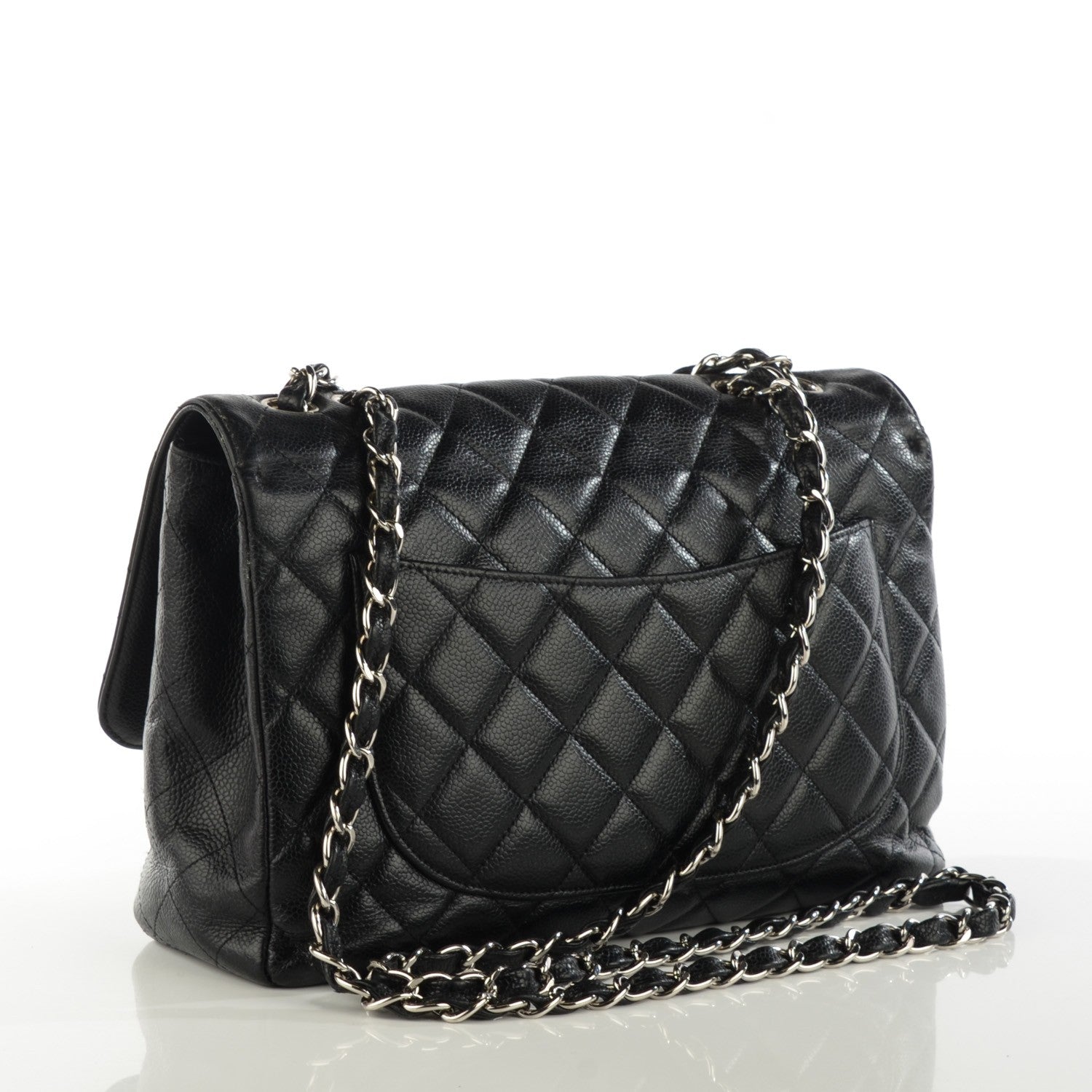 Chanel Caviar Quilted Jumbo Single Flap Black 3 of 8