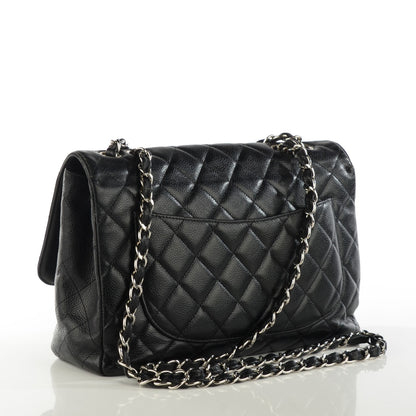 Chanel Caviar Quilted Jumbo Single Flap Black 3 of 8