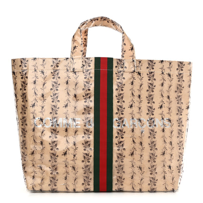 Gucci X COME DE GARCONS Plastic Web Floral Paper Shopper Tote 1 of 13
