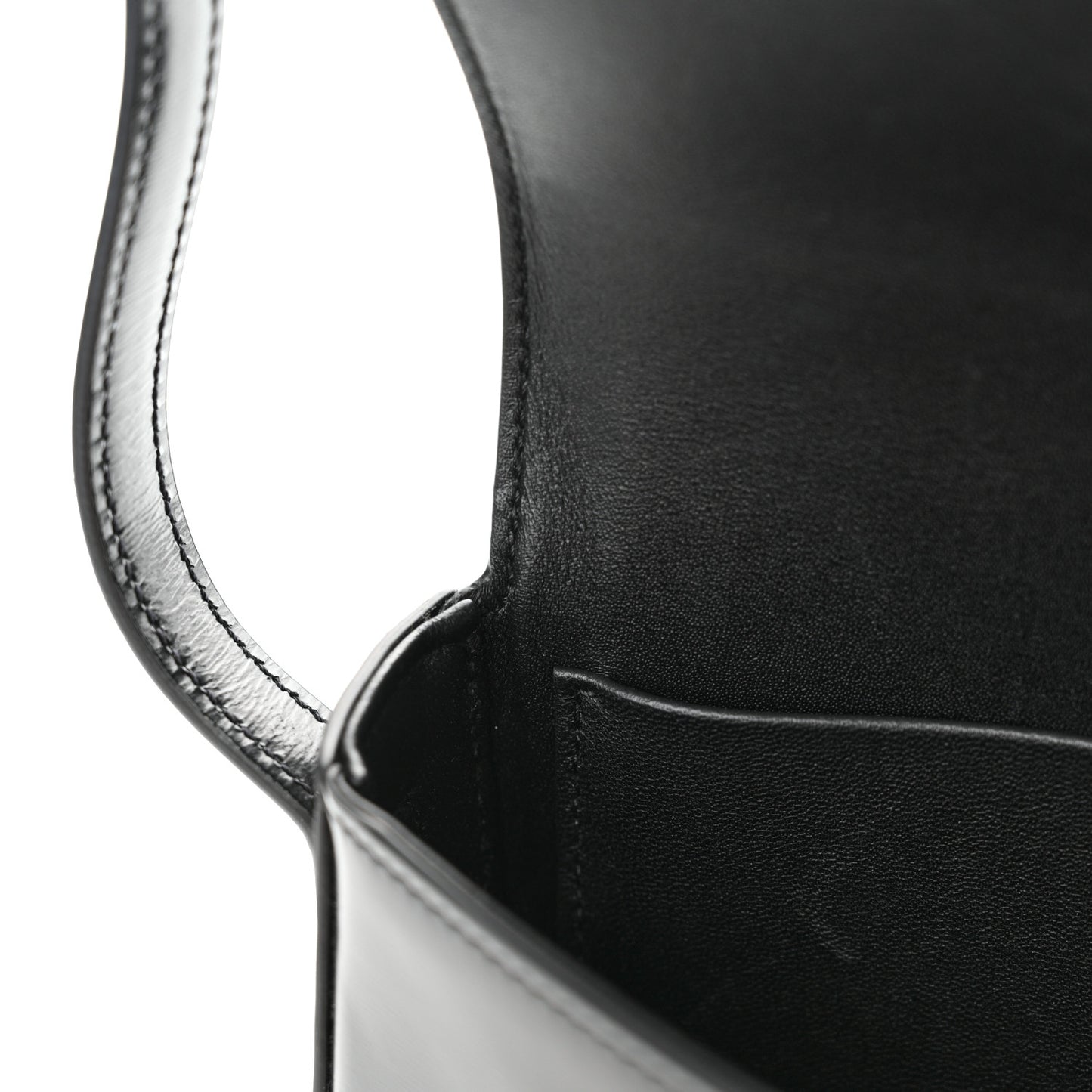 Shiny Calfskin Triomphe Shoulder Bag Black