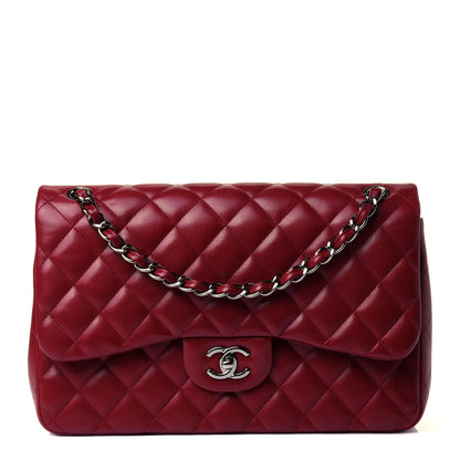 Chanel Lambskin Quilted Jumbo Double Flap Red 1 of 4