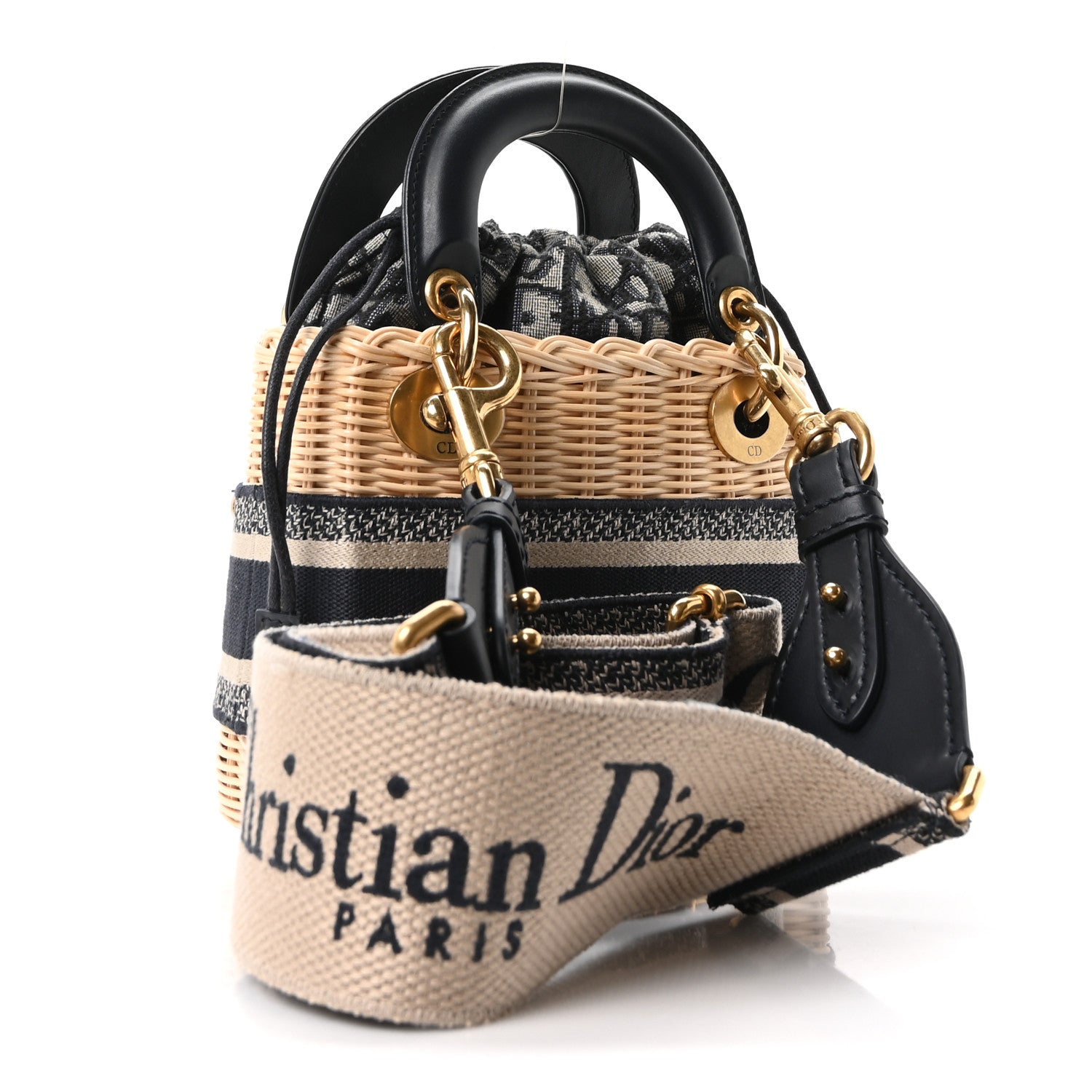 Christian Dior Wicker Oblique Mini Lady Dior Bag Blue 1922629