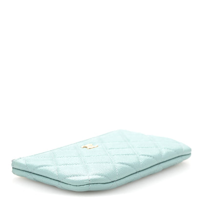 Chanel Caviar Quilted Small Cosmetic Case Light Blue 4 of 8