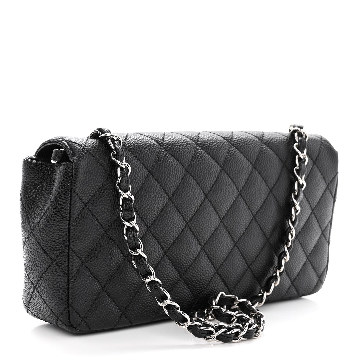 Caviar Quilted East West Flap Black