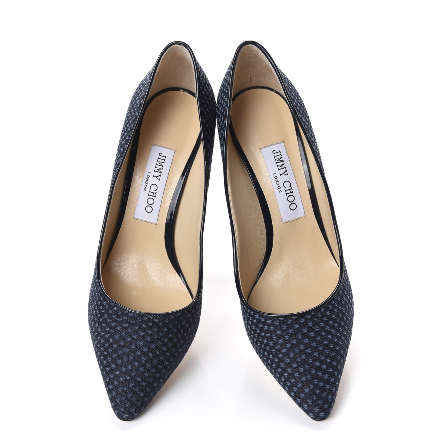 Denim Python Printed Pointy Toe Romy 85 Pumps 38.5 Navy