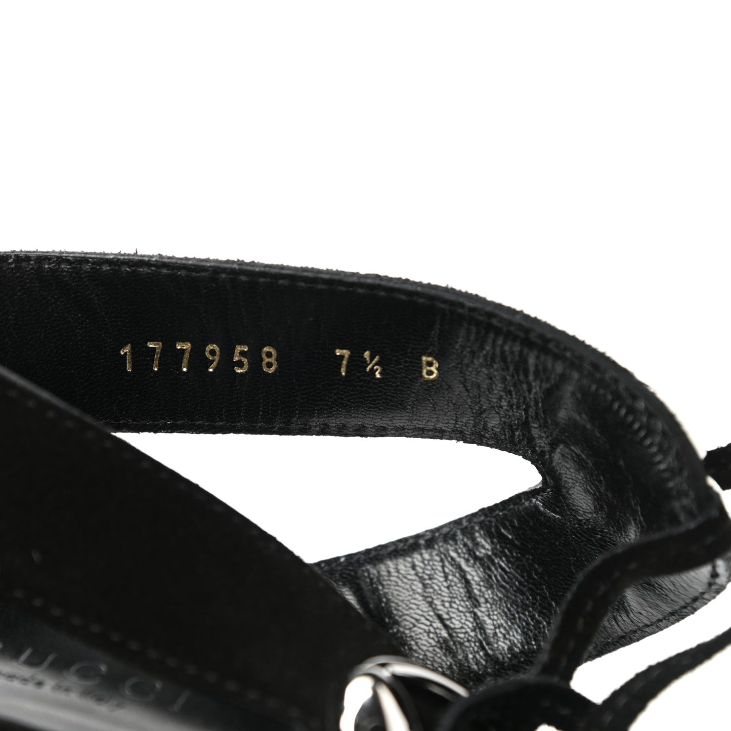 Suede Horsebit Bamboo Strap Sandals 7.5 Black