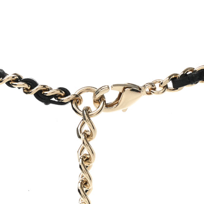 Chanel Lambskin CC Heart Mirror Locket Necklace Gold Black 4 of 8
