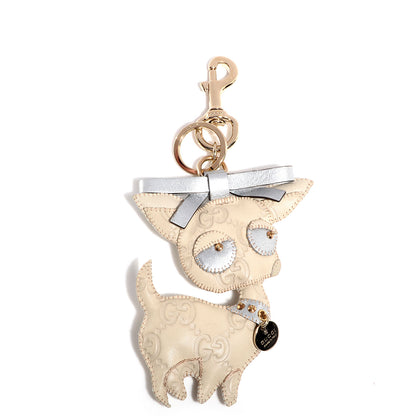 Gucci Guccissima Guccioli Brando Chihuahua Key Charm Off White 1 of 7
