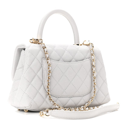 Chanel Caviar Quilted Mini Coco Handle Flap Light Grey 3 of 10