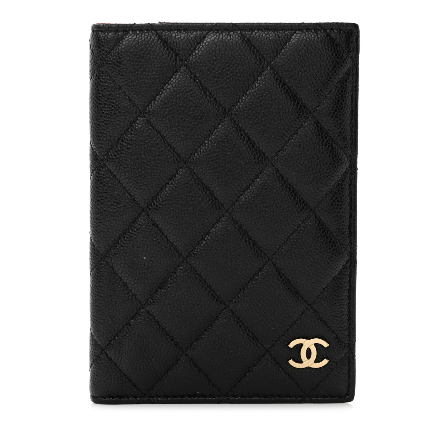 Caviar Quilted Passport Holder Black
