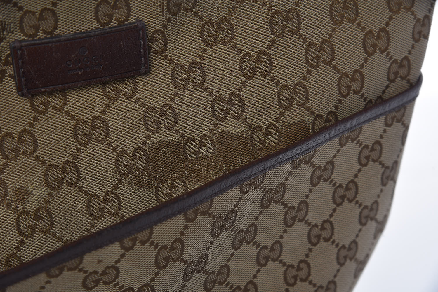 Gucci Monogram Web Medium Flat Messenger Bag Brown 19 of 21