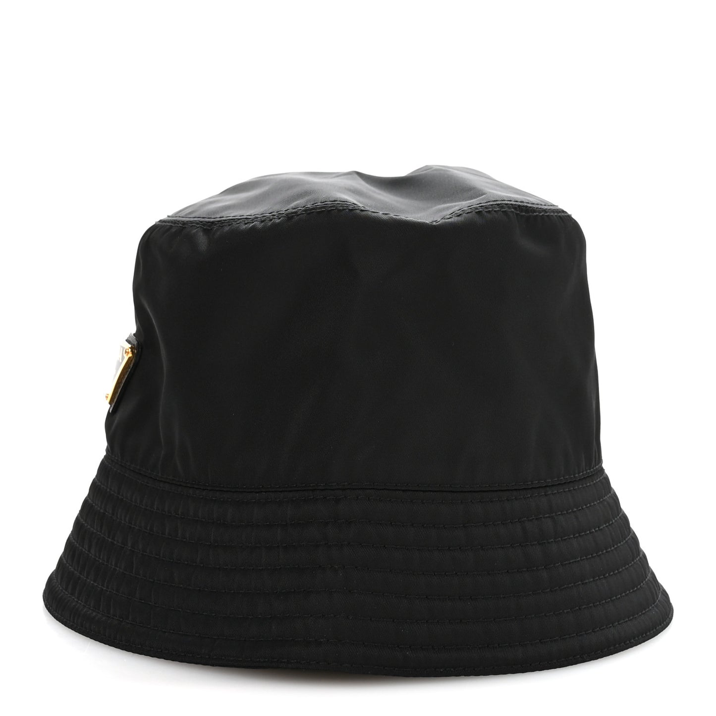 Re-Nylon Metal Triangle Logo Womens Bucket Hat M Black
