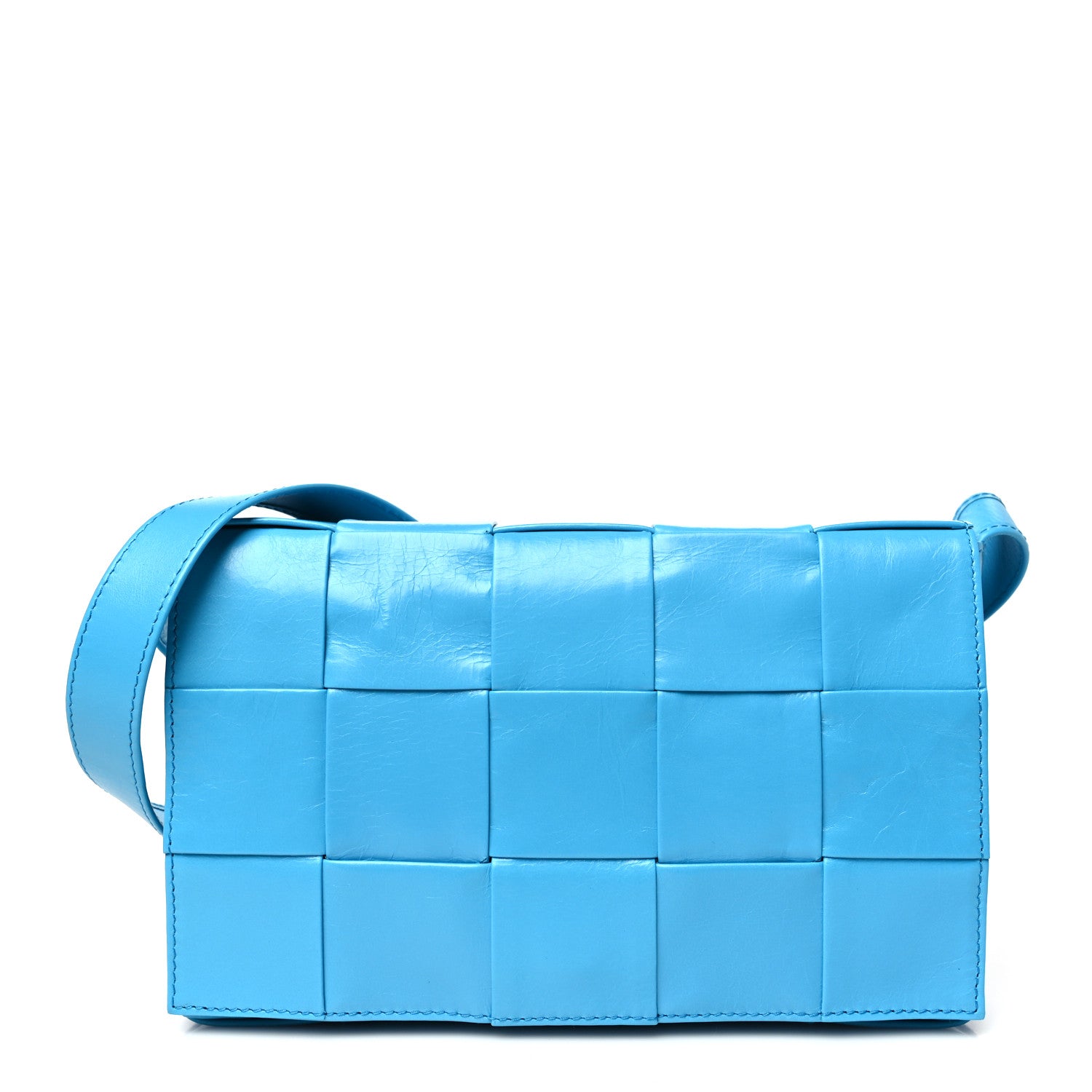 Bottega Veneta Paper Calfskin Maxi Intreccio Cassette Crossbody Bag Pool 1 of 9