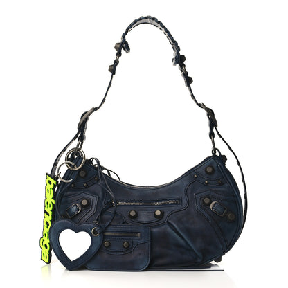 Balenciaga Used Calfskin Small Le Cagole Shoulder Bag Navy 1 of 8