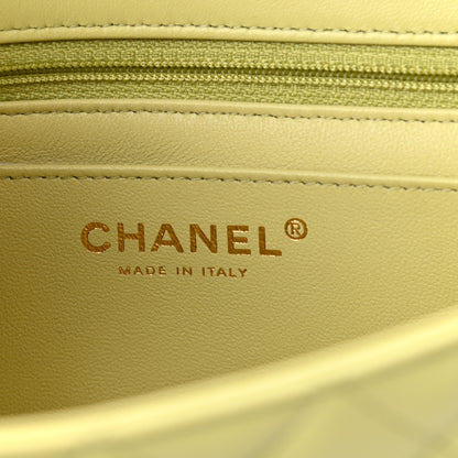 Chanel Lambskin Quilted Mini Rectangular Flap Light Green 5 of 10