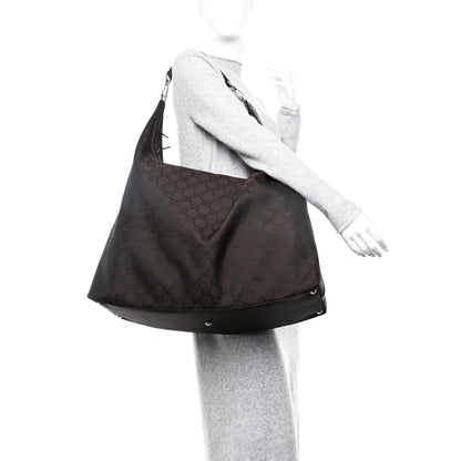 Gucci Nylon Monogram Extra Large Hobo Dark Brown 2 of 13