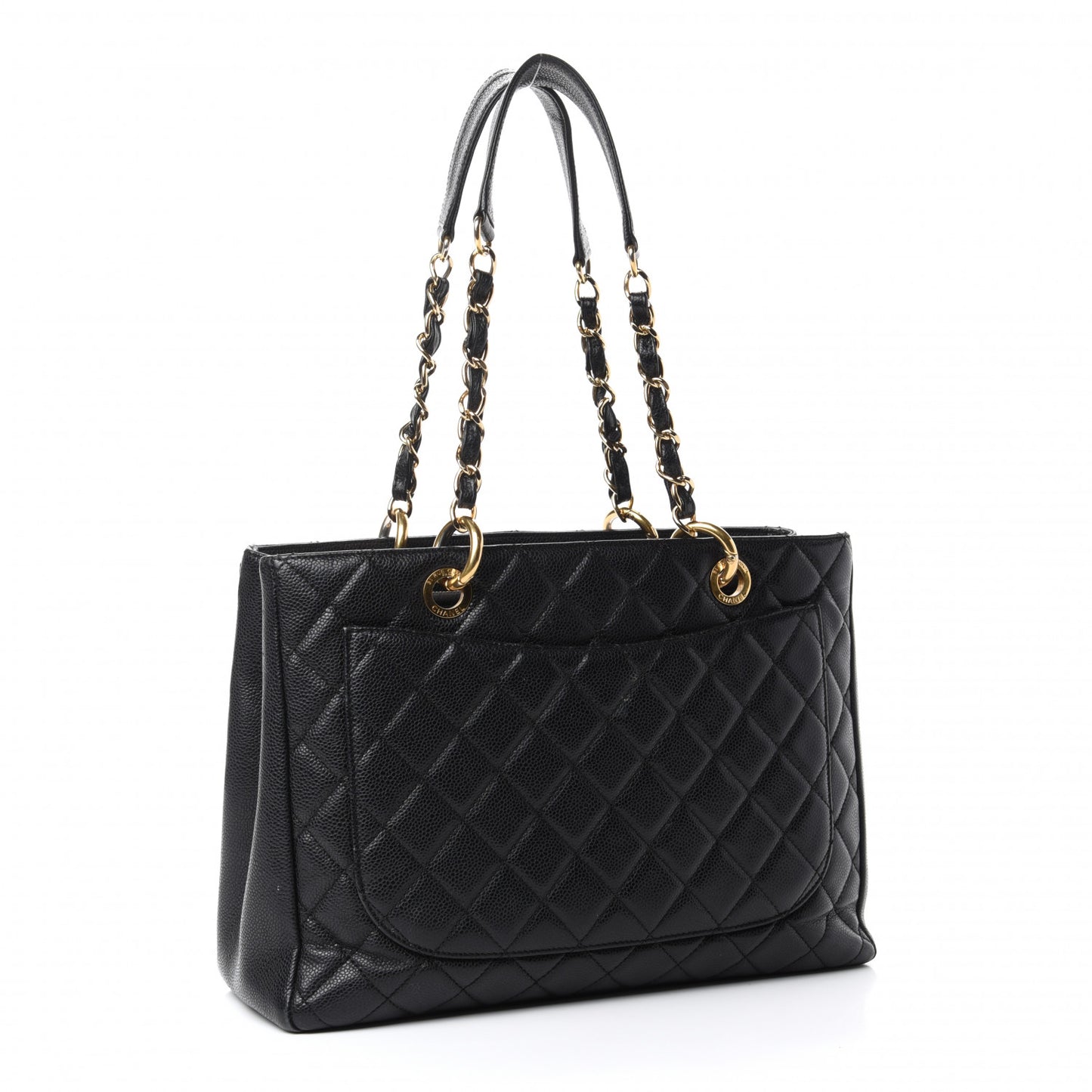 Caviar Quilted Grand Shopping Tote GST Black