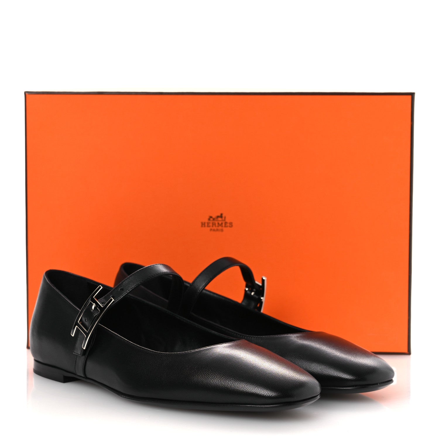 Hermes Goatskin Jane Ballet Flats 36.5 Black 11 of 11