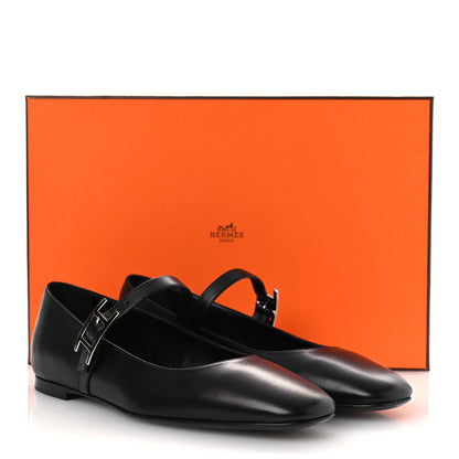 Hermes Goatskin Jane Ballet Flats 36.5 Black 11 of 11