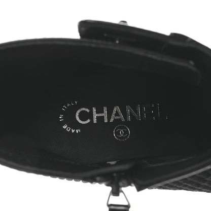 Chanel Velvet Patent CC Turnlock Ankle Boots 38 Black 7 of 8