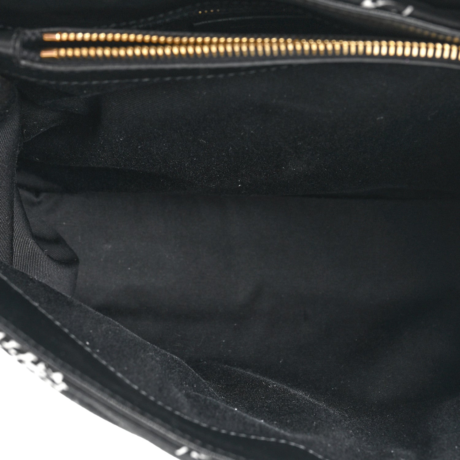 Saint Laurent Canvas Bandana Medium Loulou Chain Satchel Black White 5 of 13