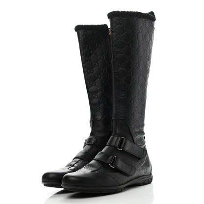 Gucci Guccissima Signature High Boots 37 Black 3 of 7