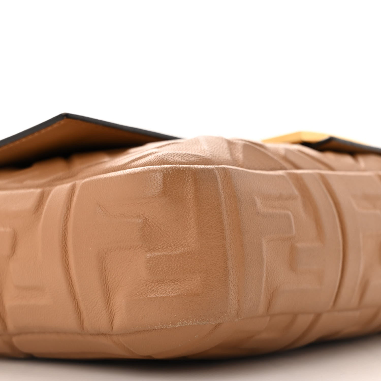 Fendi Nappa FF 1974 Embossed Baguette Miele Scuro 9 of 15