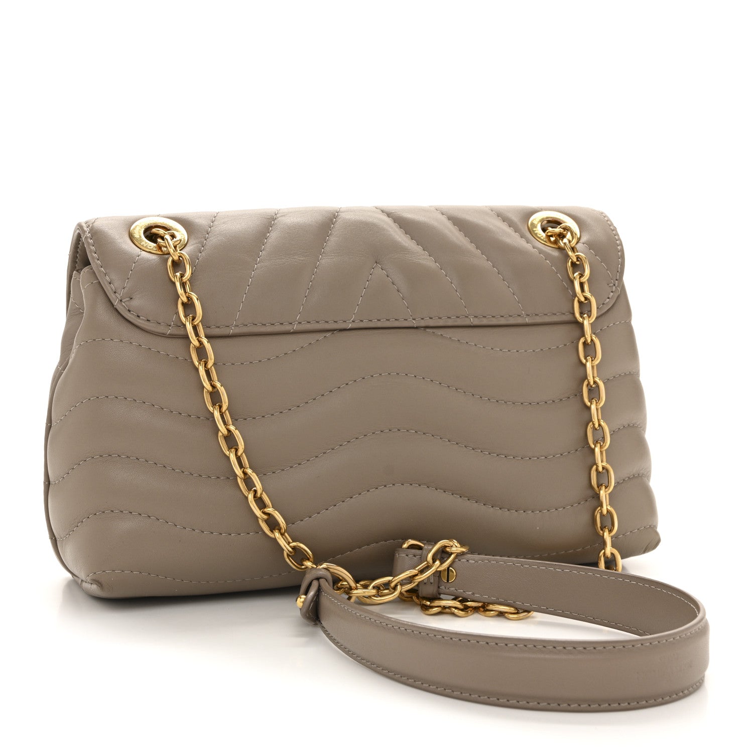 Louis Vuitton Calfskin LV New Wave Chain Bag Taupe 3 of 12