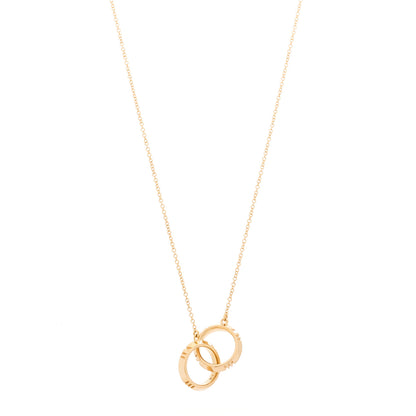 Tiffany 18K Rose Gold Interlocking Atlas Open Pendant Necklace 1 of 5