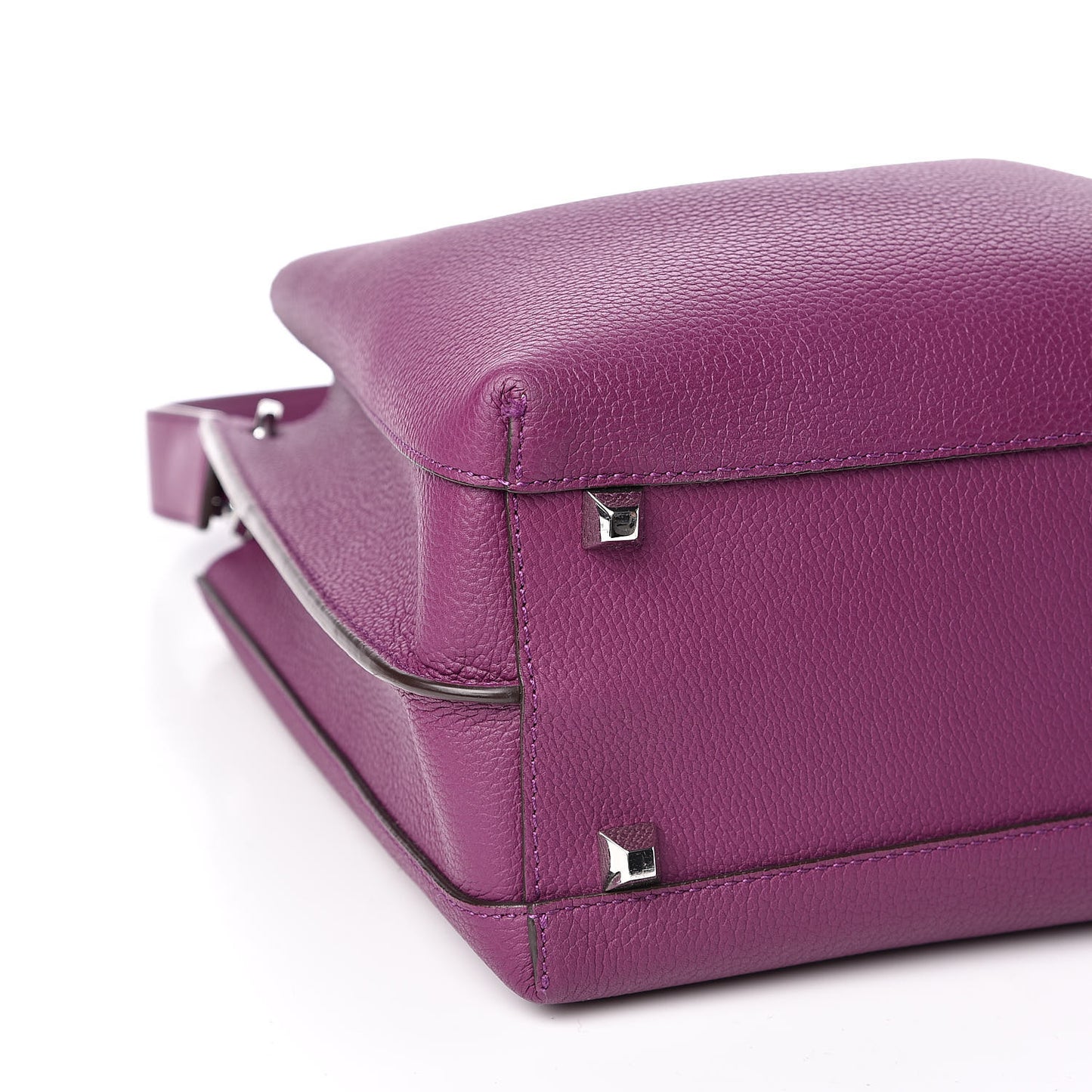 Grained Calfskin Medium Milla Hobo Purple