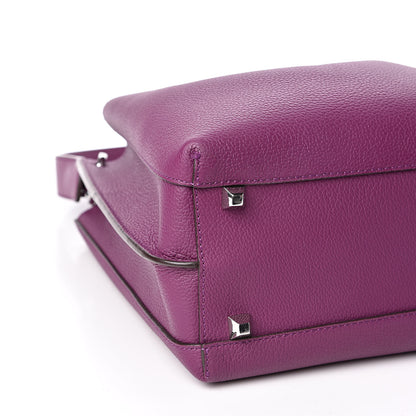 MCM Grained Calfskin Medium Milla Hobo Purple 6 of 8