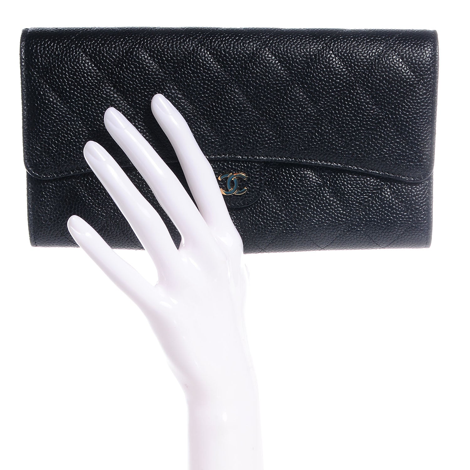 Chanel Caviar Quilted Travel Wallet Black 2 of 8