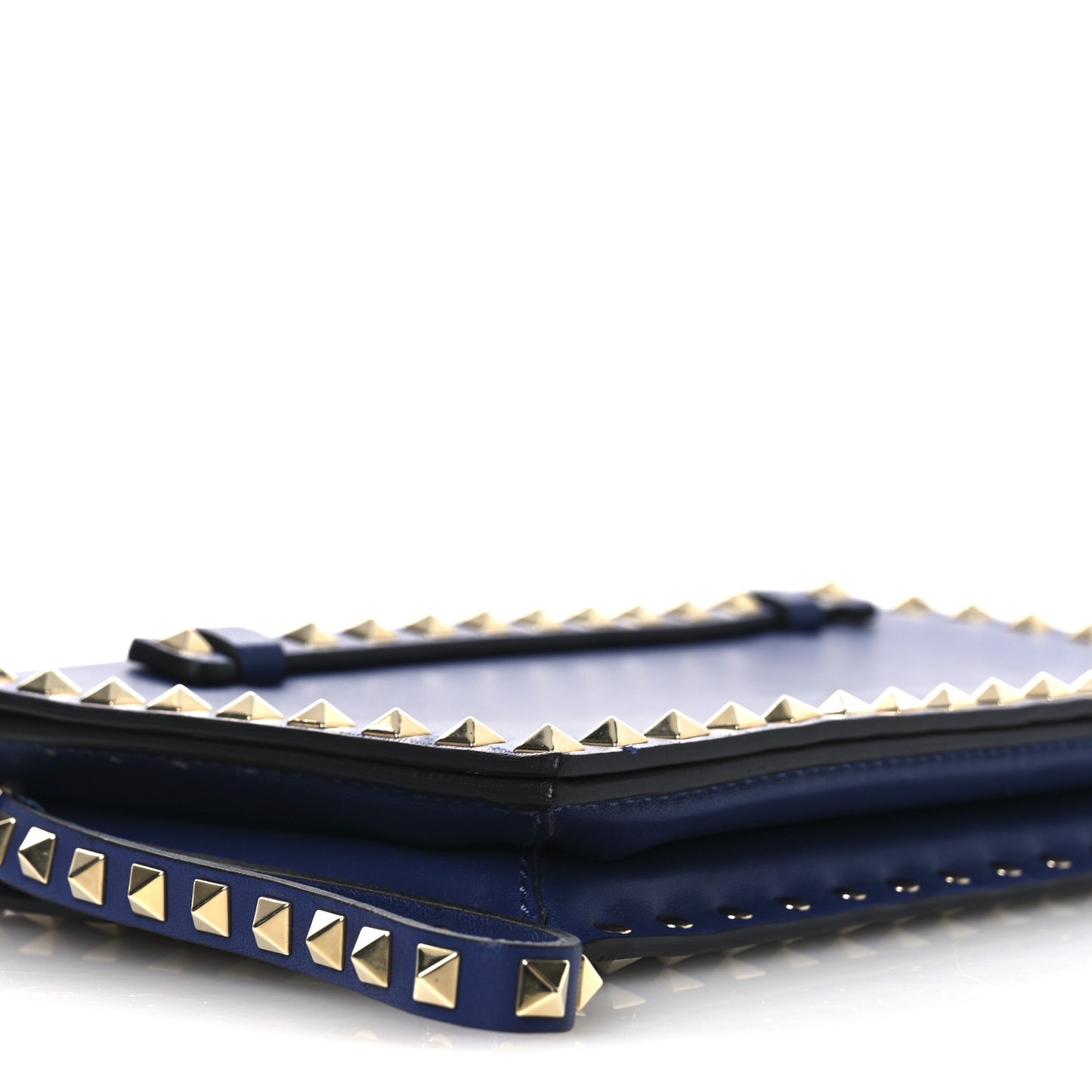 Nappa Rockstud Wristlet Clutch Blue