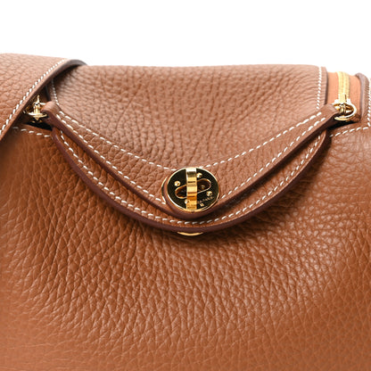 Hermes Taurillon Clemence Mini Lindy 20 Gold 7 of 9