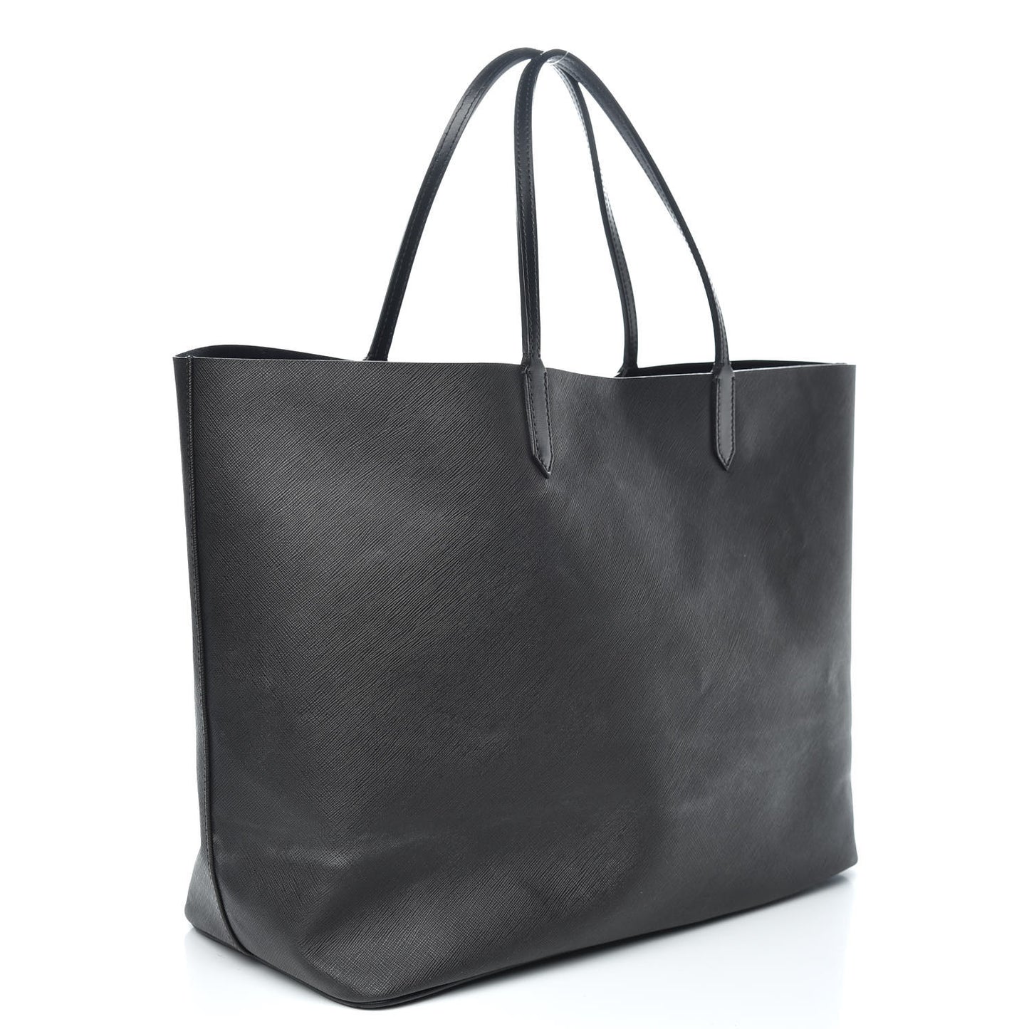 Textured Coated Canvas Bambi Print Large Antigona Tote Black