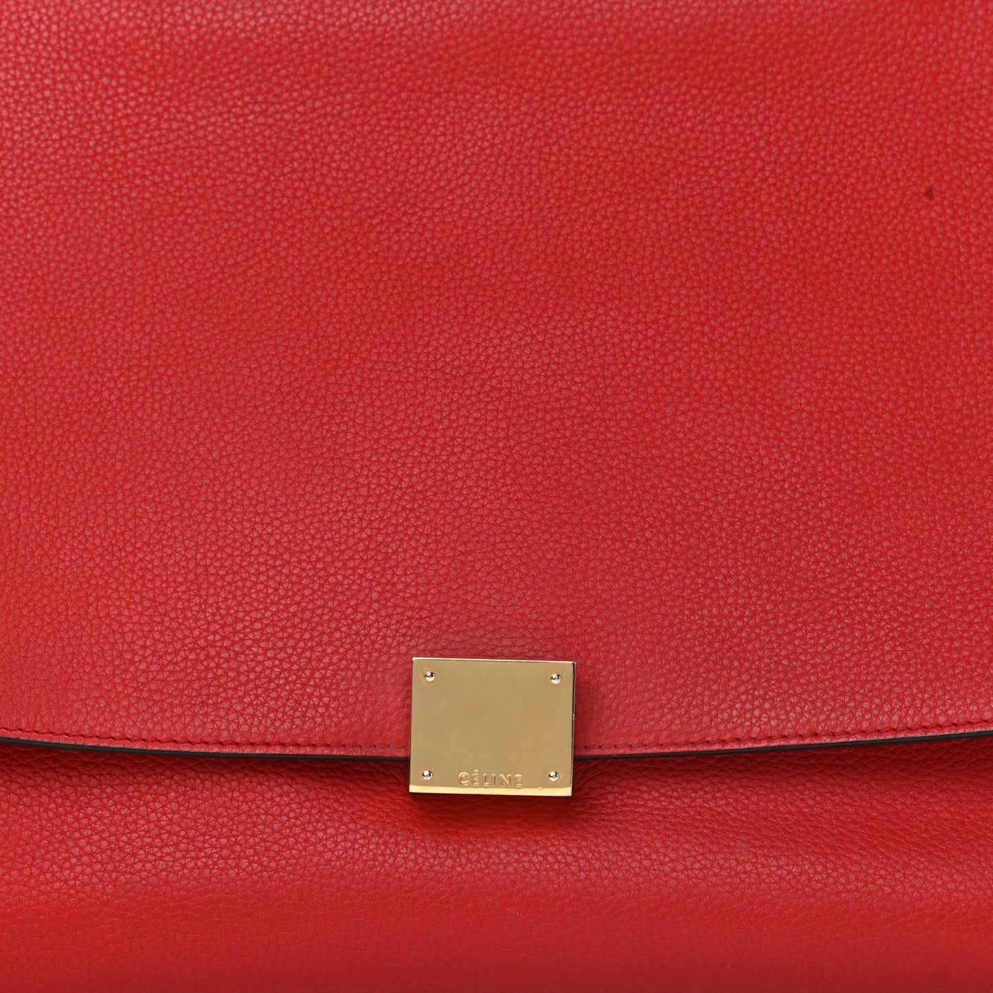 Drummed Calfskin Suede Medium Trapeze Coquelicot