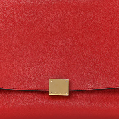 Celine Drummed Calfskin Suede Medium Trapeze Coquelicot 8 of 28