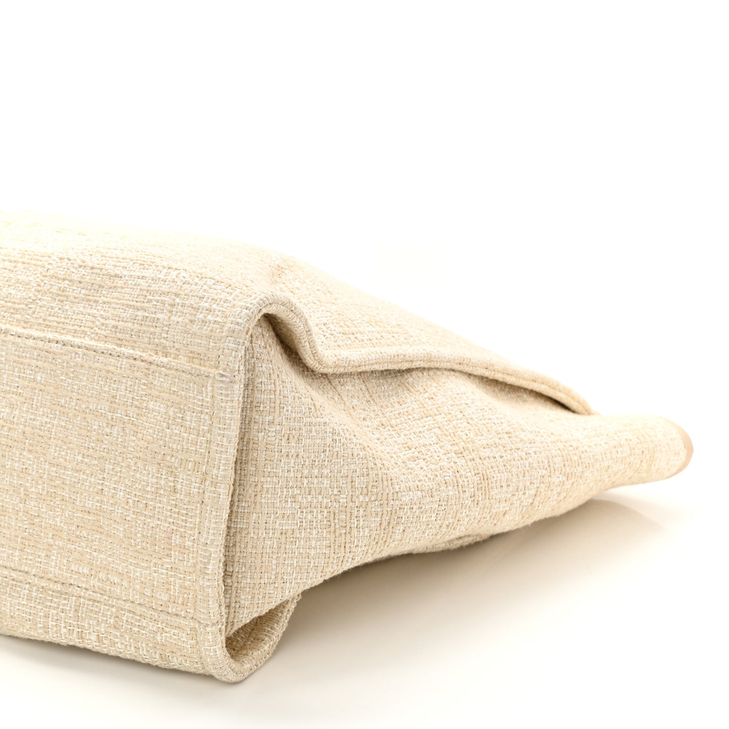 Mixed Fibers Calfskin Medium Deauville Tote Light Beige