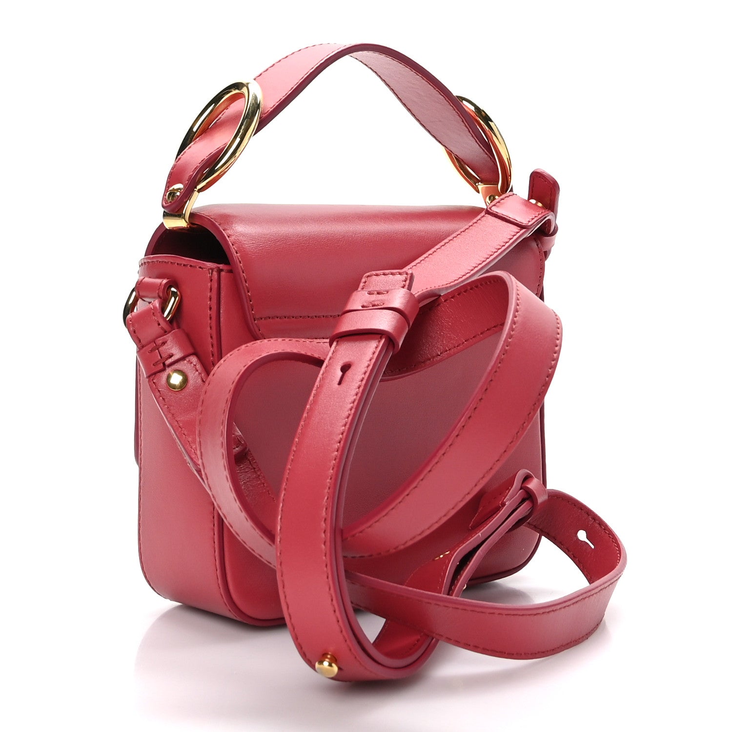 Chloe Shiny Calfskin Suede Mini C Double Carry Scarlet Pink 3 of 8