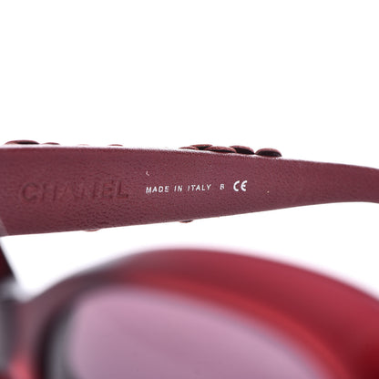 Chanel Lambskin Camellia CC Sunglasses 5318 Q Red 6 of 8