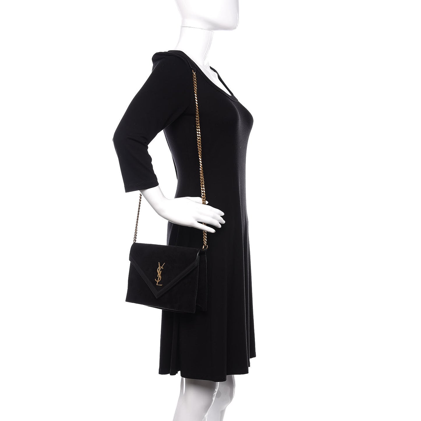 Suede Calfskin Monogram Le Sept Chain Bag Black